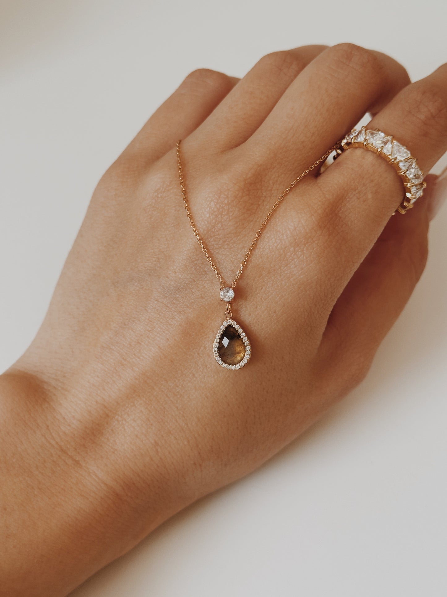 Colar gota Labradorite