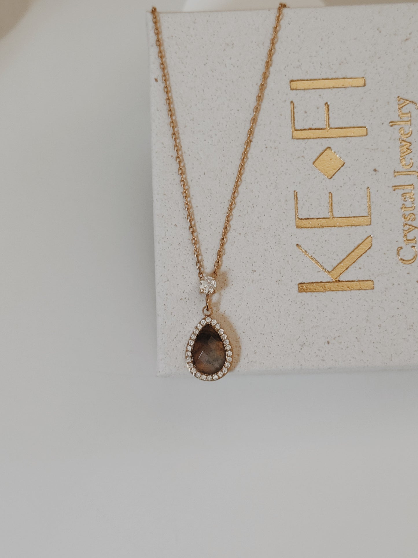 Colar gota Labradorite