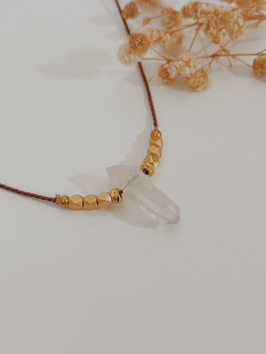 Colar Vishnu ponta de Quartzo