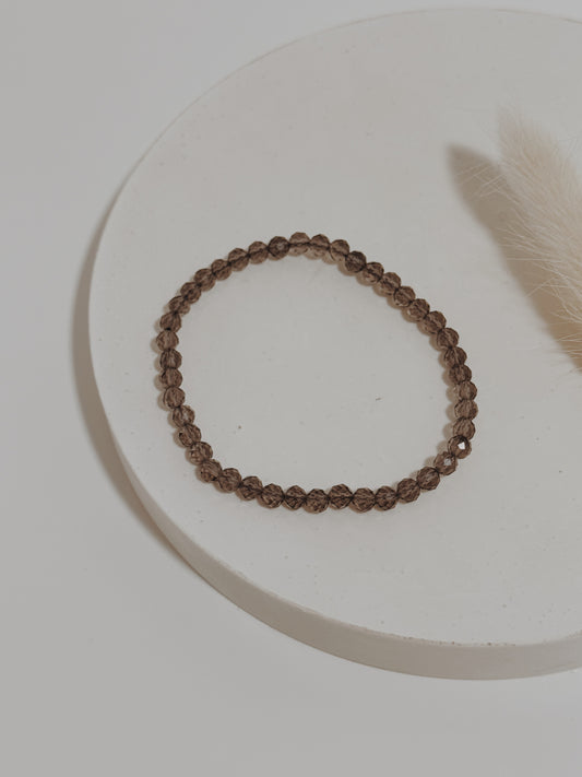 Pulseira Quartzo fumado facetado