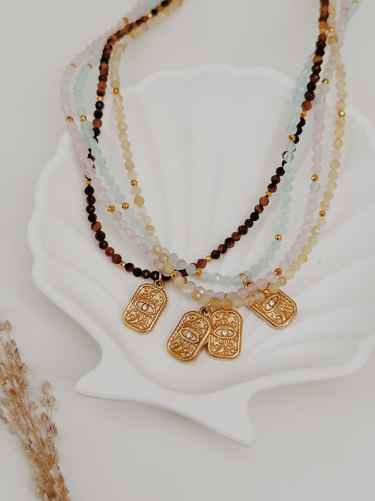 Gargantilha Lyra ( cristais facetados )