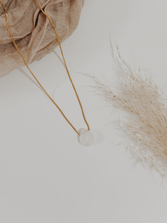Colar mini gota de Quartzo