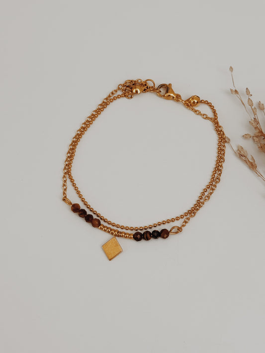 Pulseira dupla Olho de Tigre