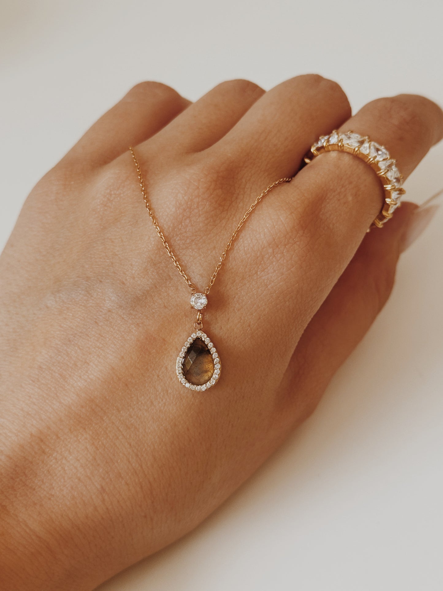 Colar gota Labradorite