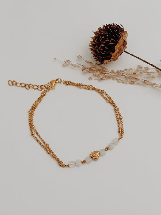 Pulseira coração Pedra da Lua