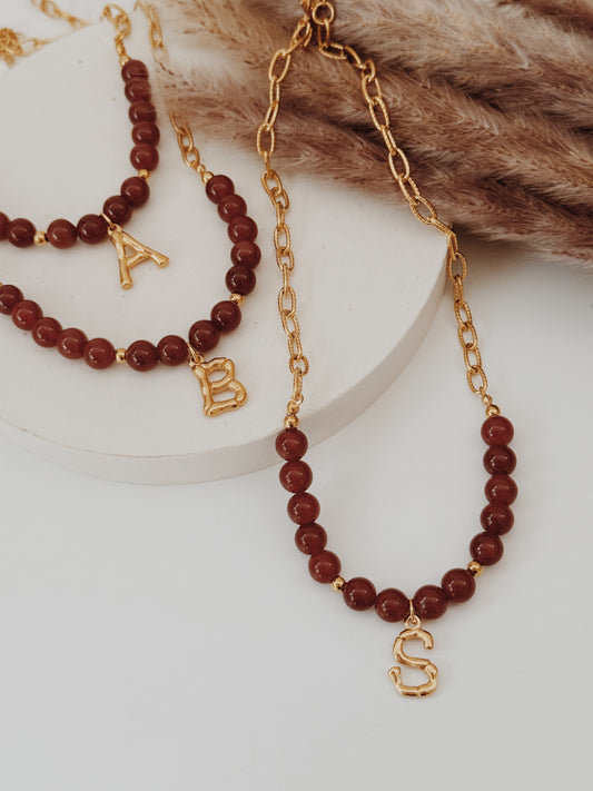 Colar Cornalina Inicial