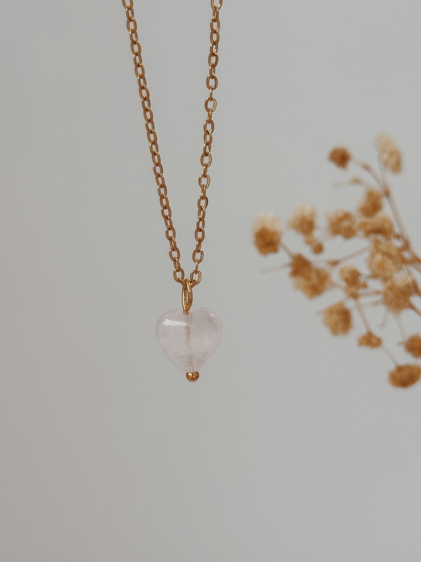 Colar Love Quartzo Rosa