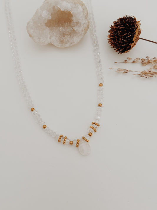 Colar Thalira Quartzo Cristal