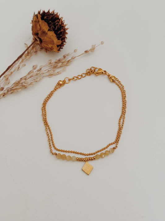 Pulseira dupla Citrino