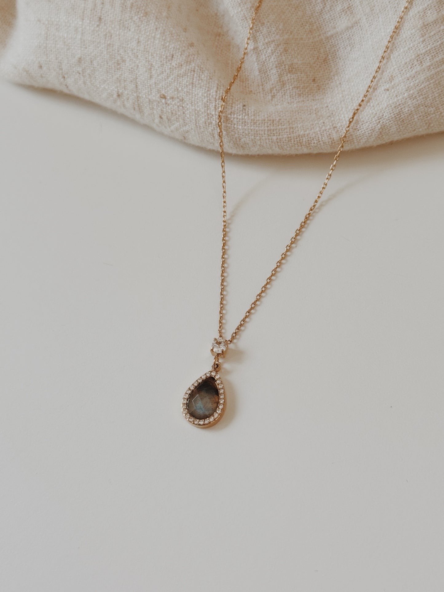 Colar gota Labradorite
