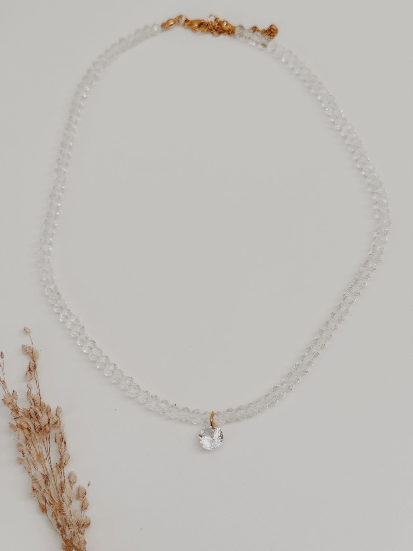 Gargantilha Quartzo cristal ( lapidado )