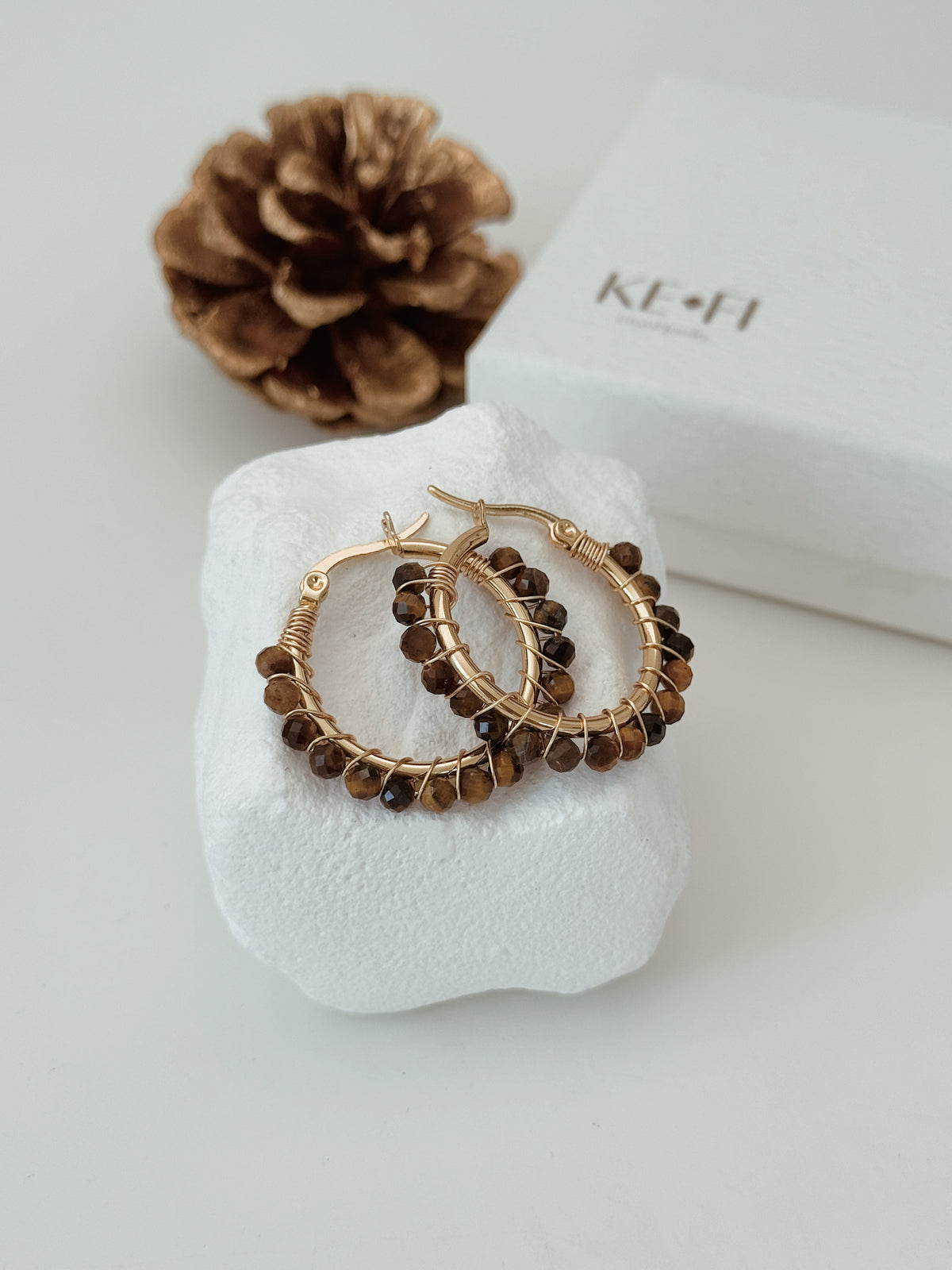 Argolas Boho | Olho de Tigre