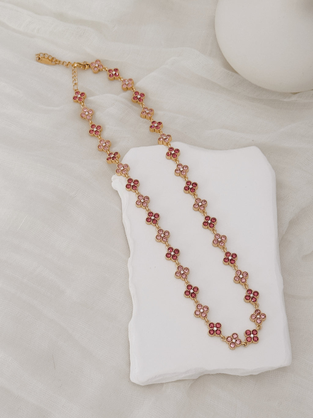 Colar Golden Clover | rosa