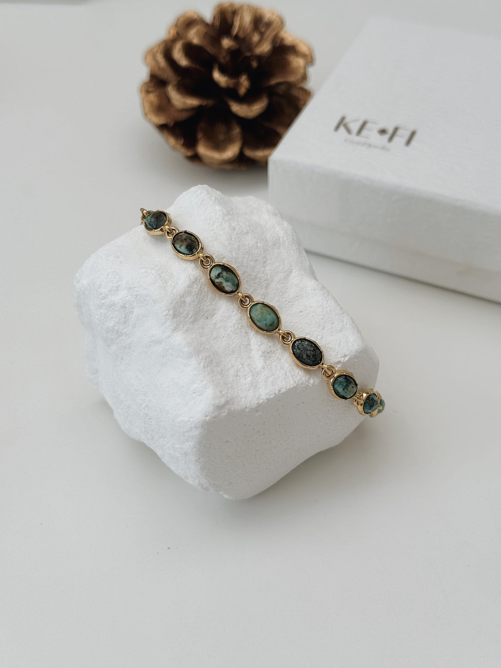 Pulseira Elo dourado | Crisocola