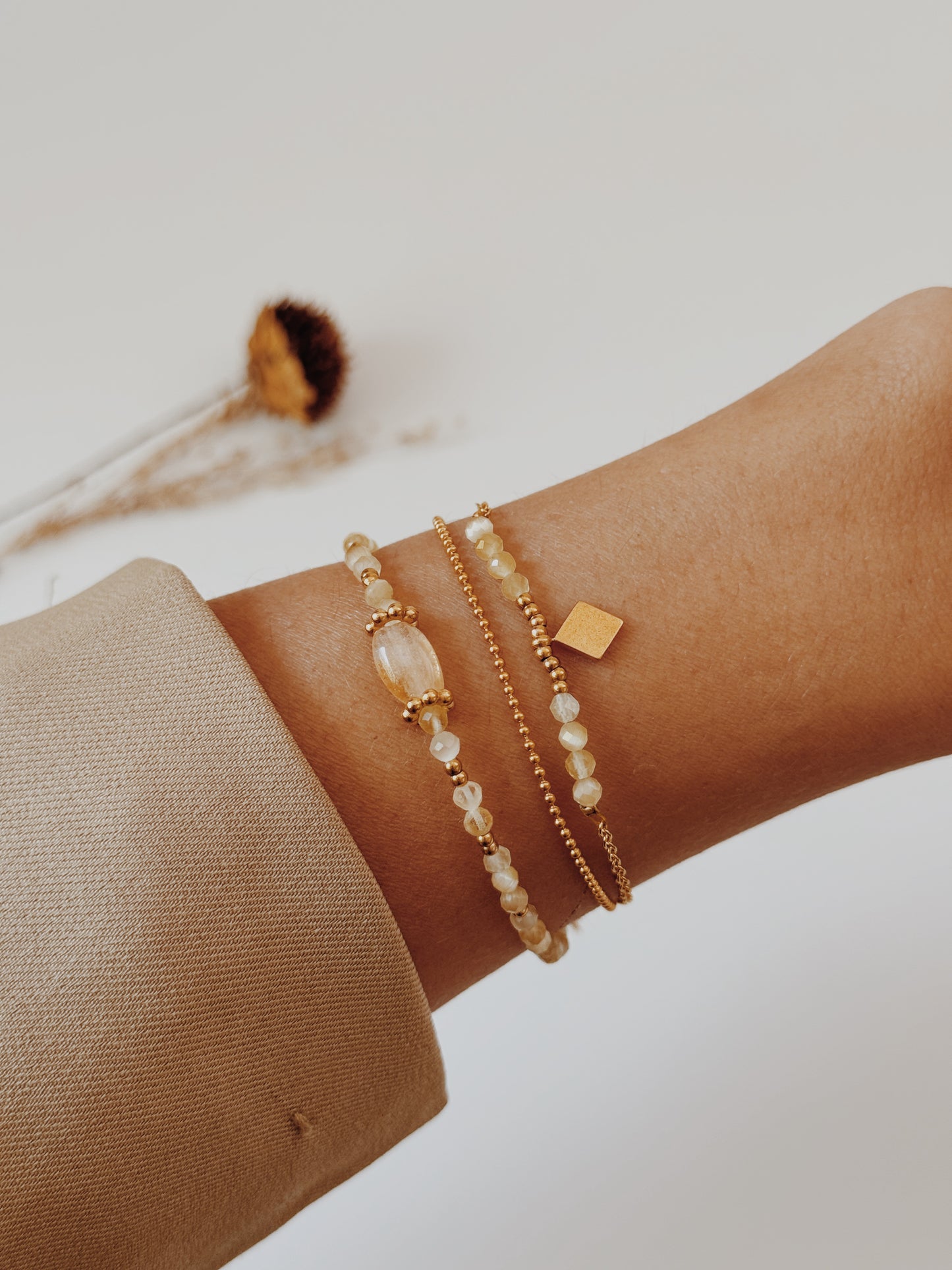 Pulseira dupla Citrino