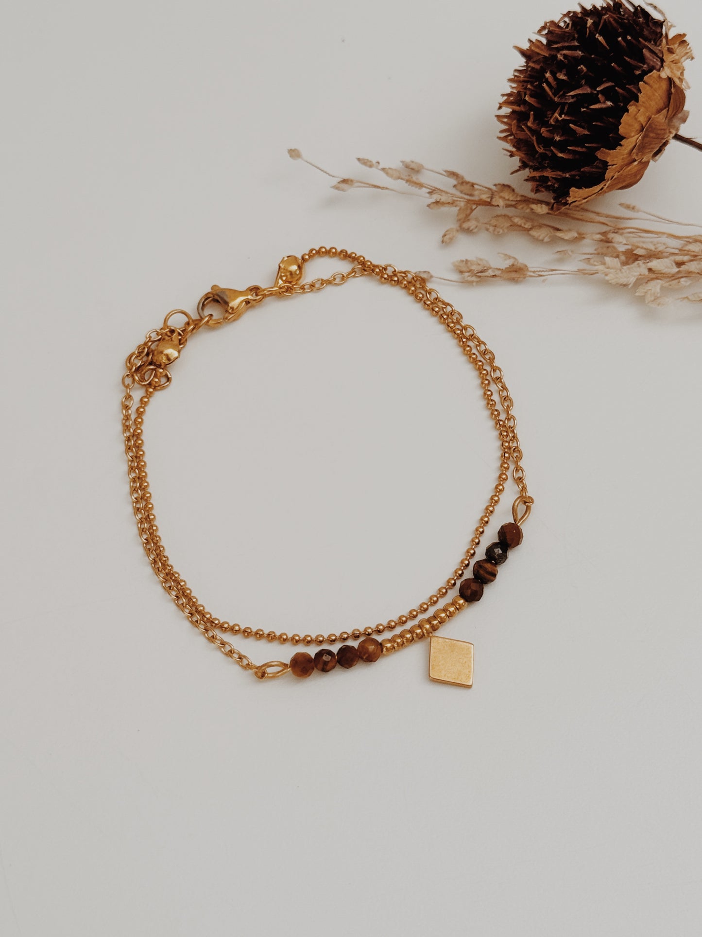Pulseira dupla Olho de Tigre
