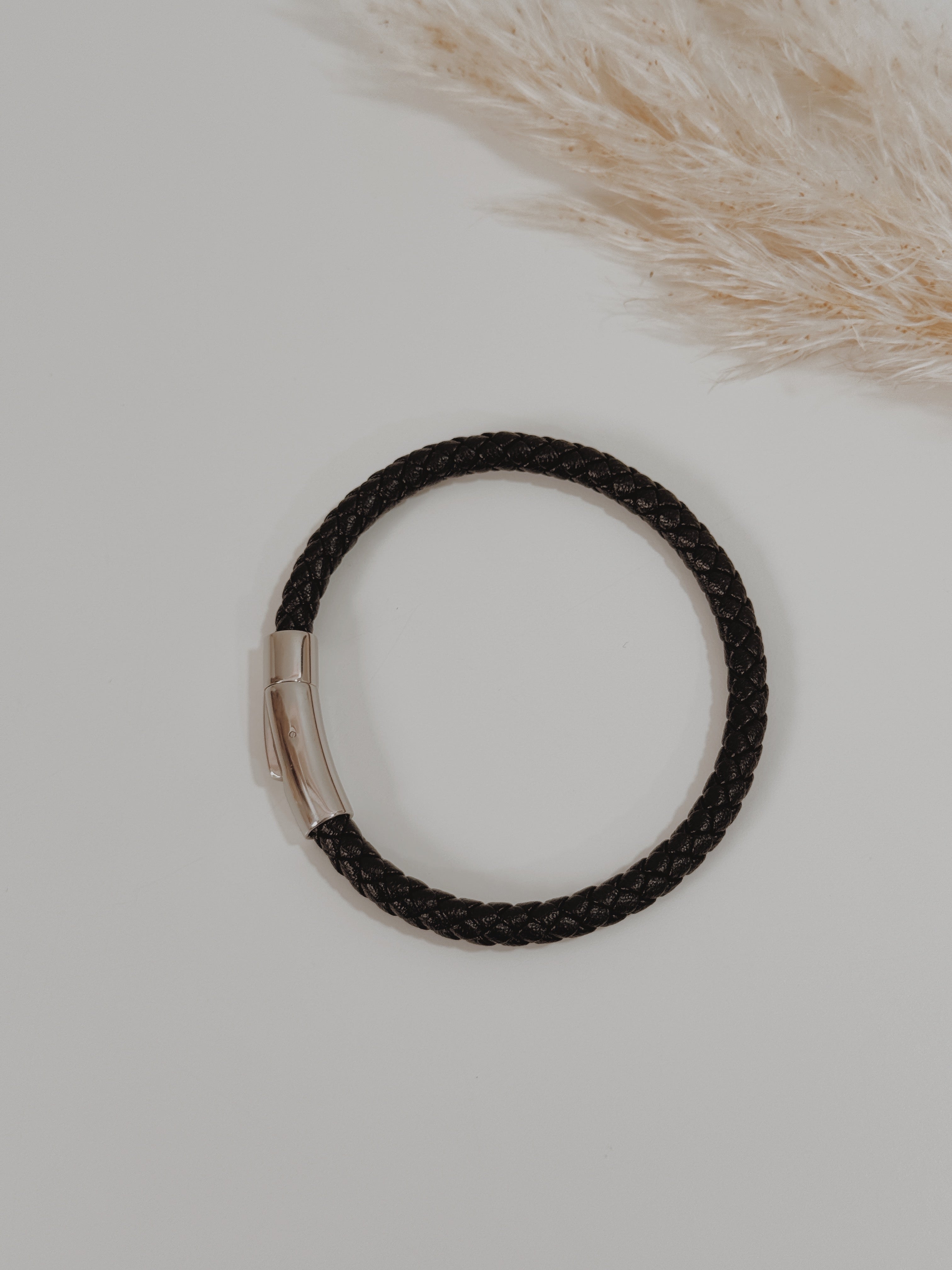 Pulseira Homem Couro preto
