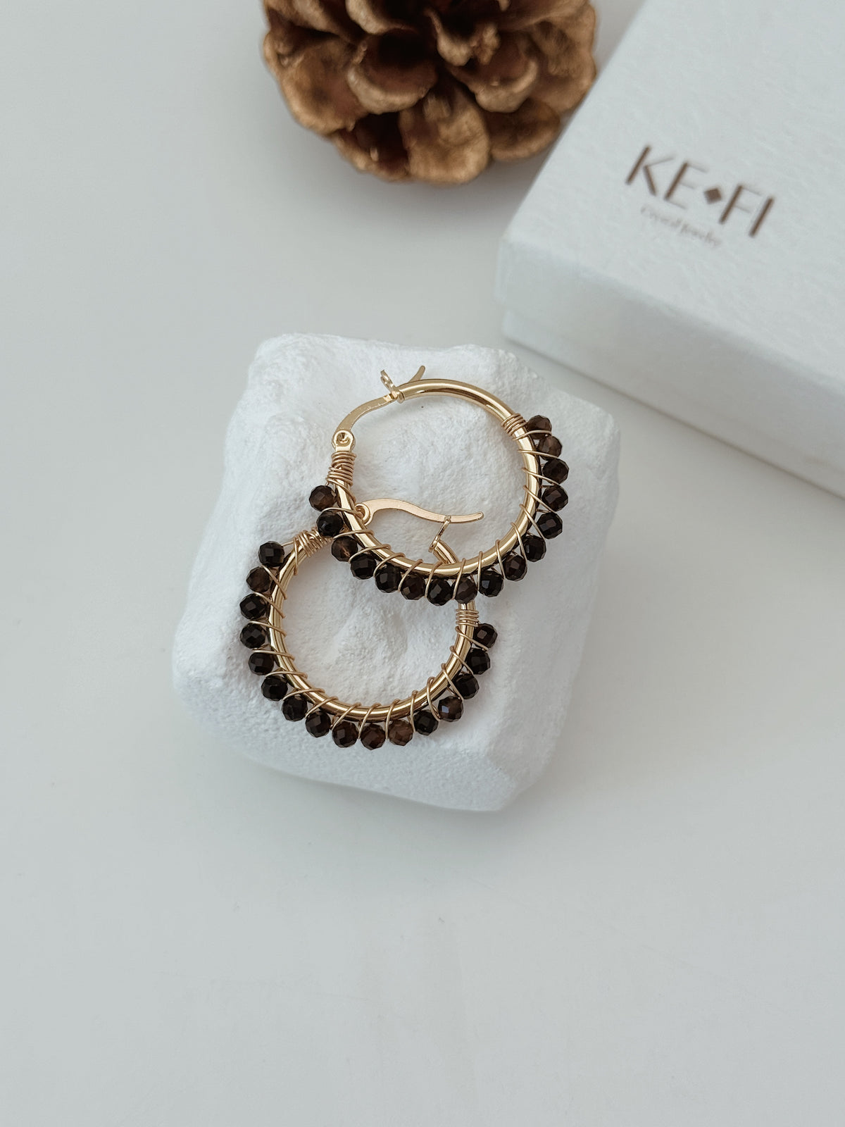 Argolas Boho | Ágata Preta
