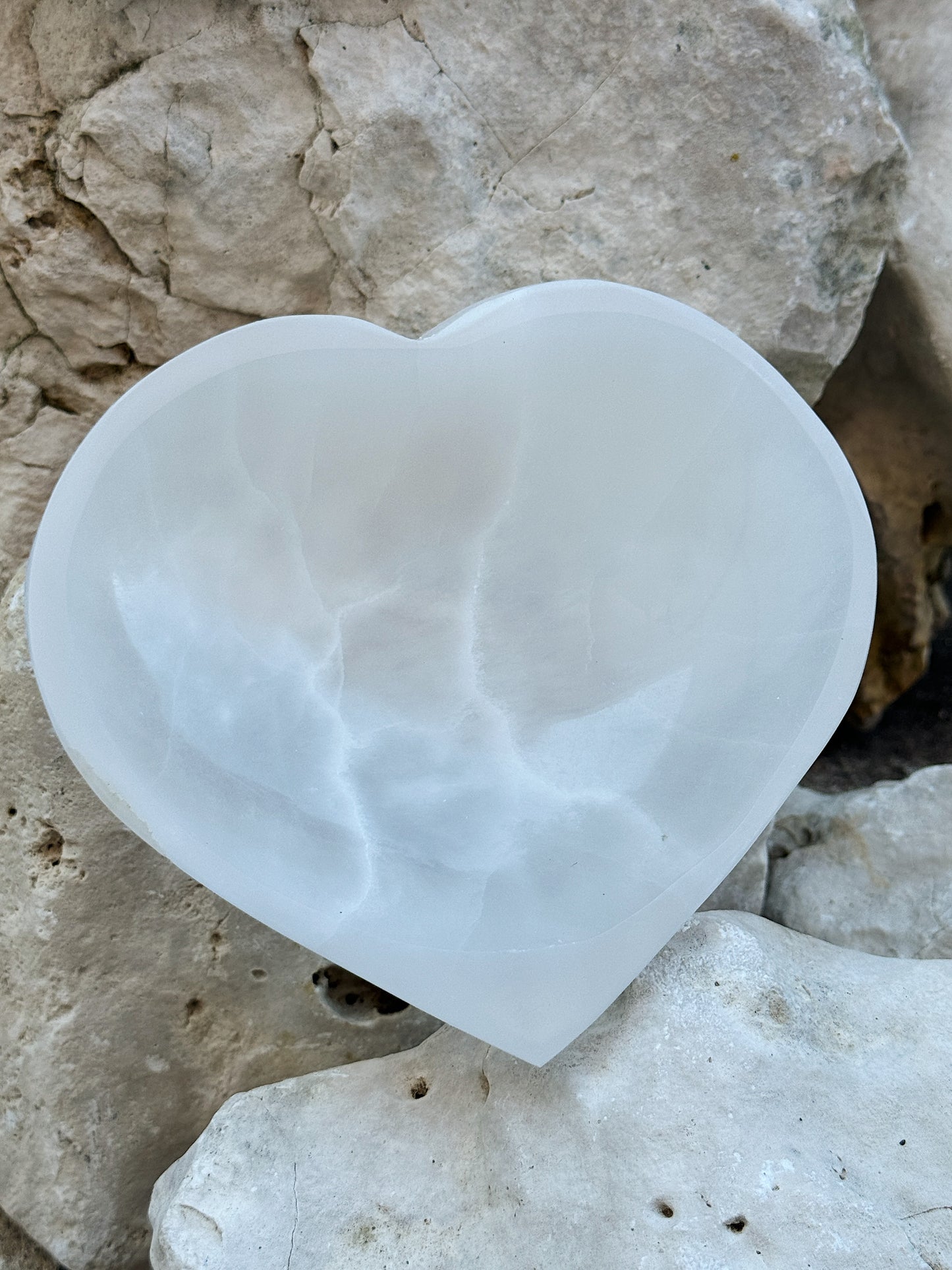 Taça Selenite coração grande