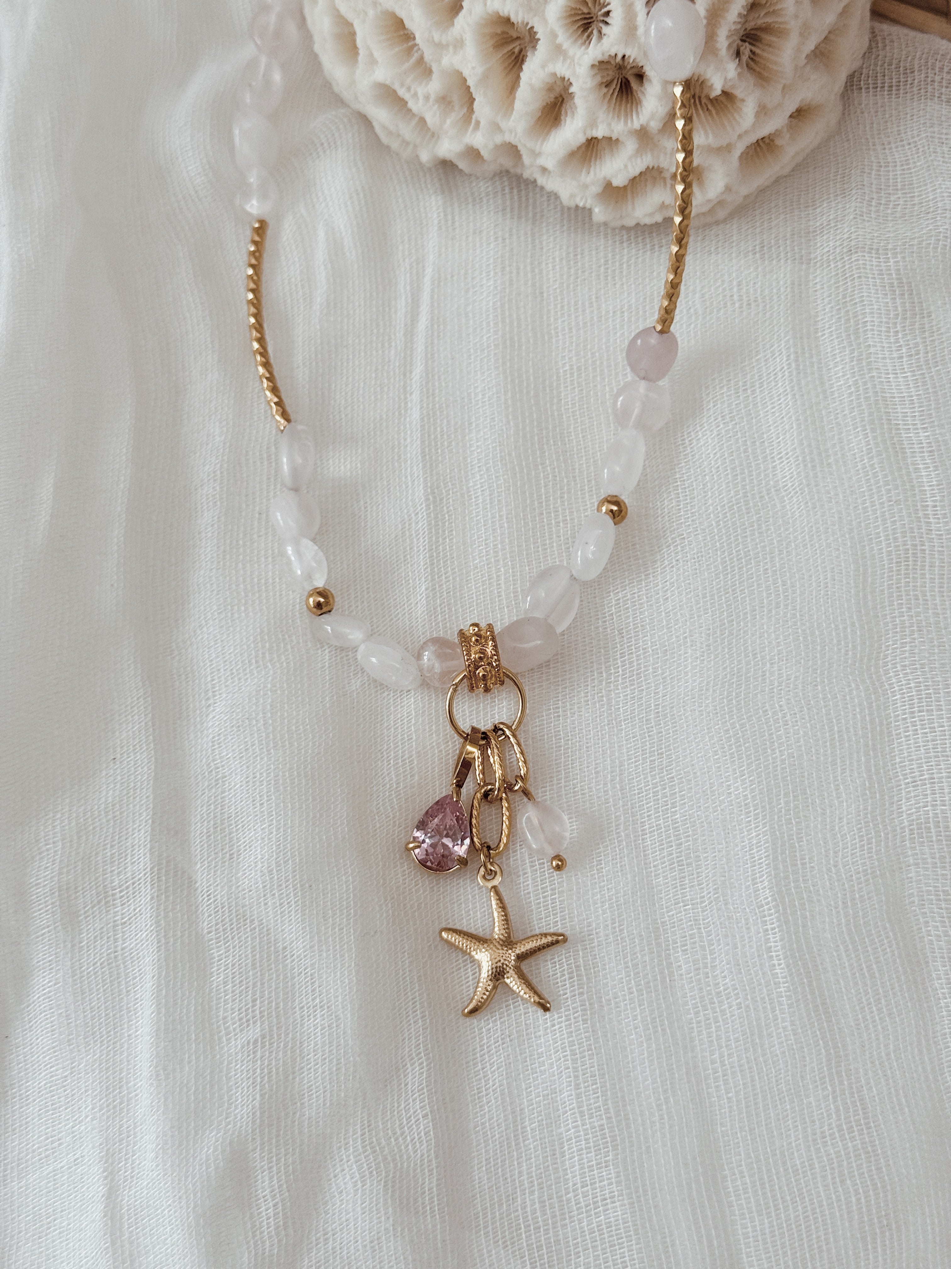 Colar Summer Vibes | quartzo rosa