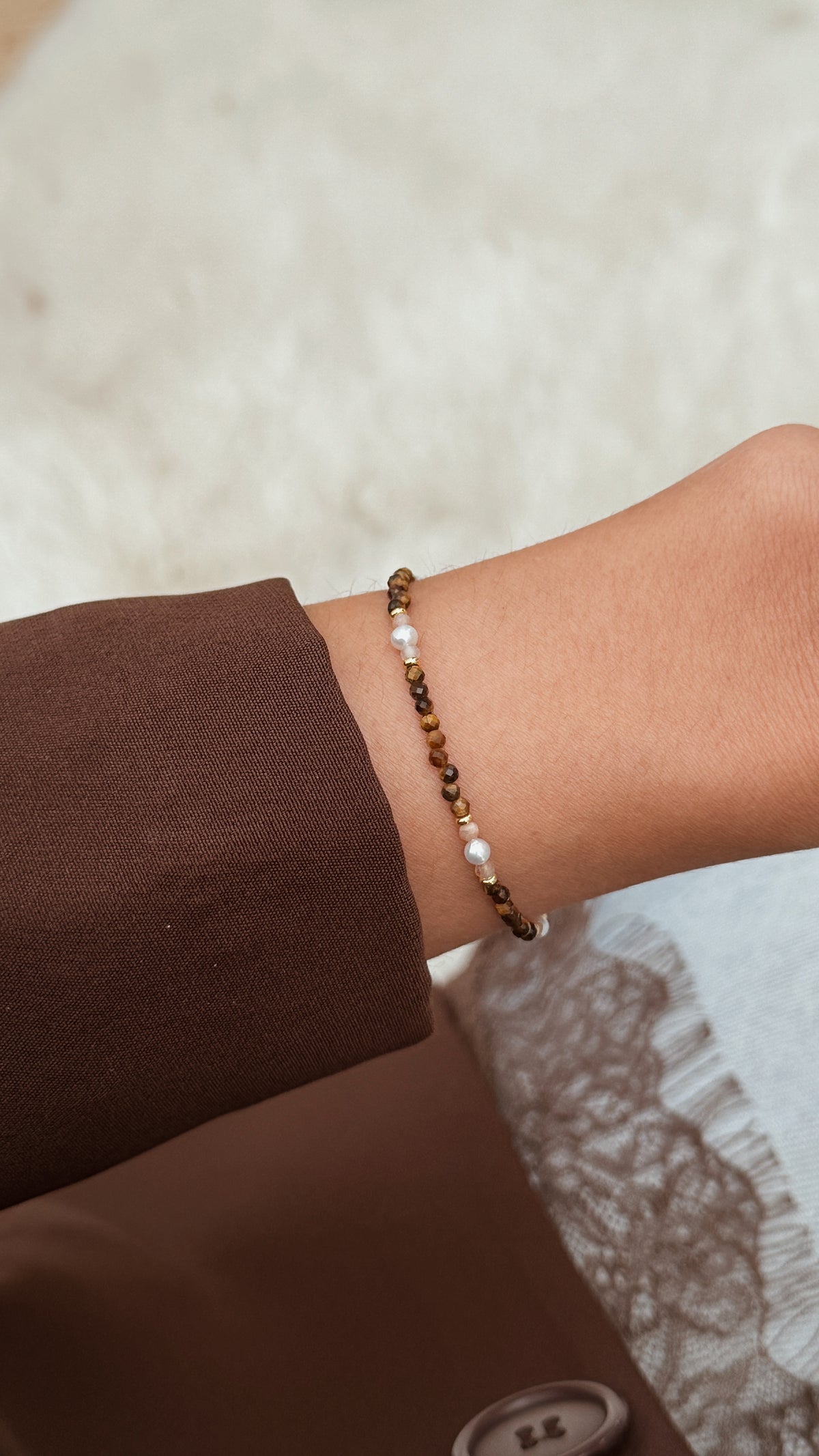 Pulseira Rose Tiger | olho de tigre
