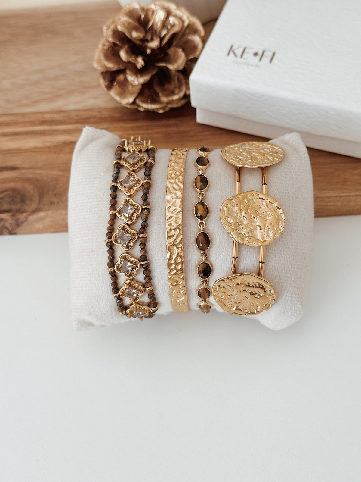 Pulseira Elo dourado | Olho de tigre