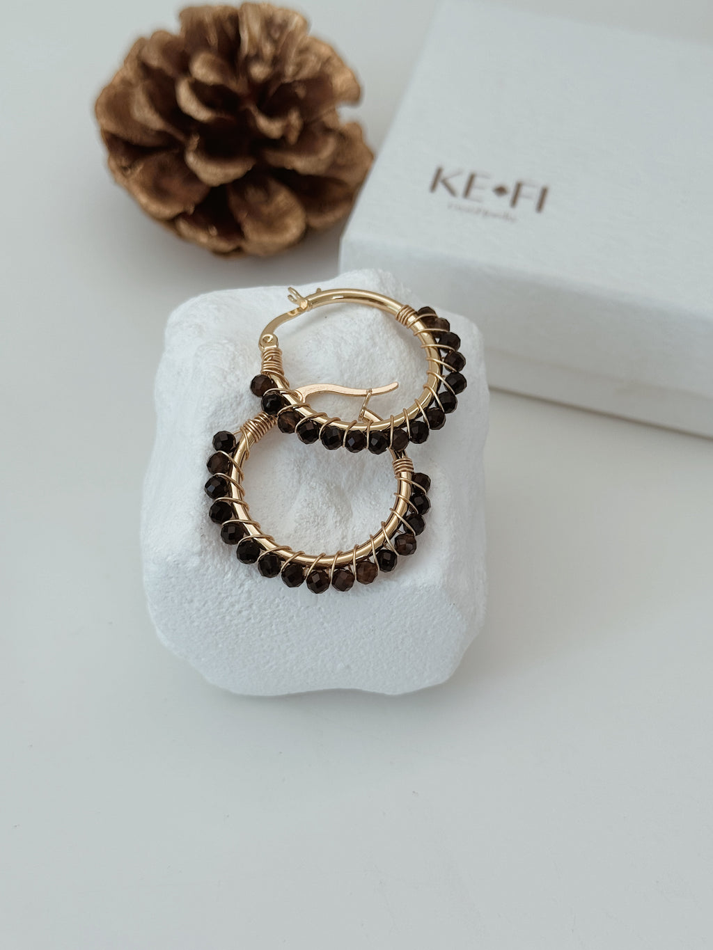 Argolas Boho | Ágata Preta