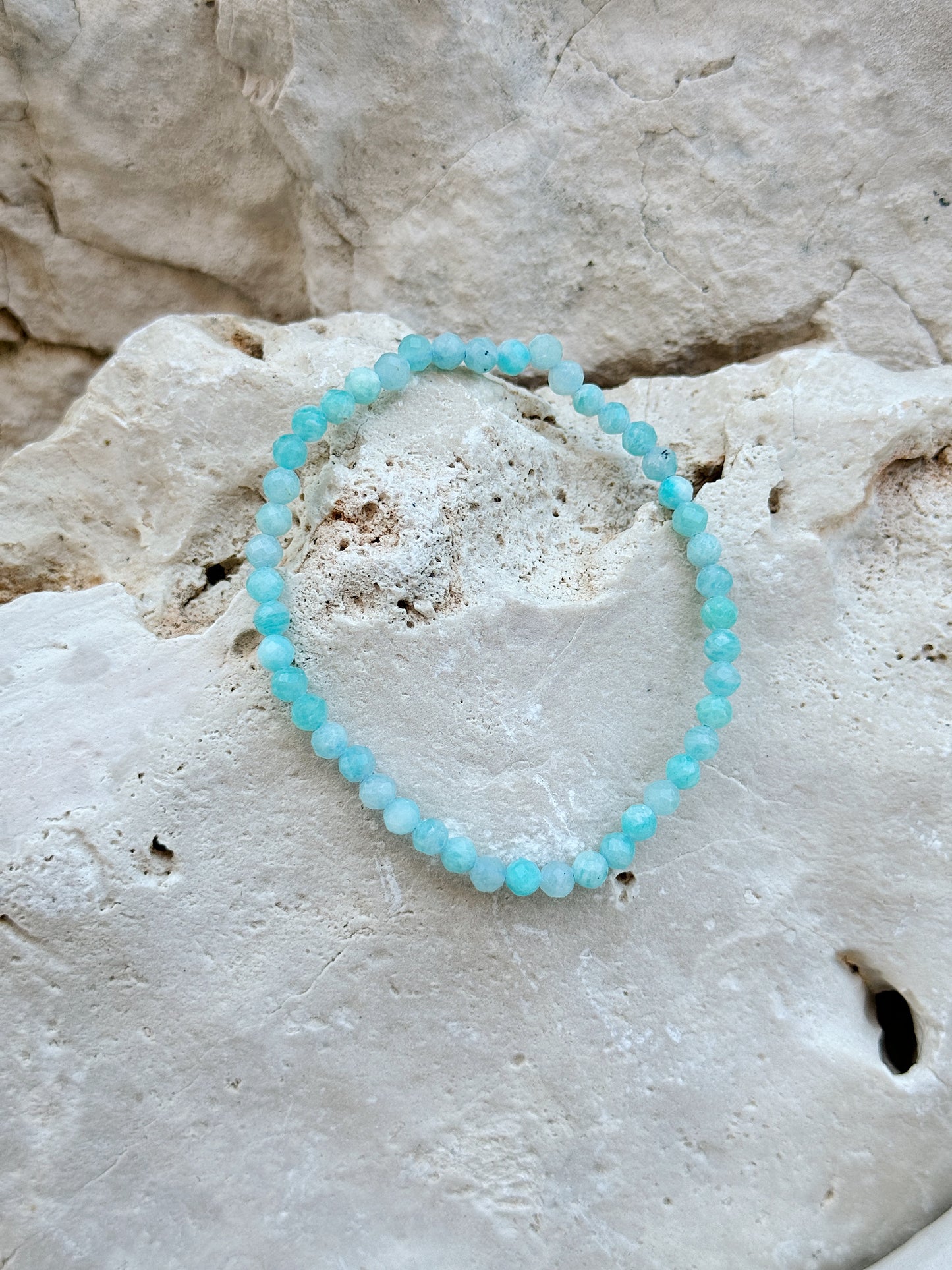 Pulseira Amazonite facetada 4mm