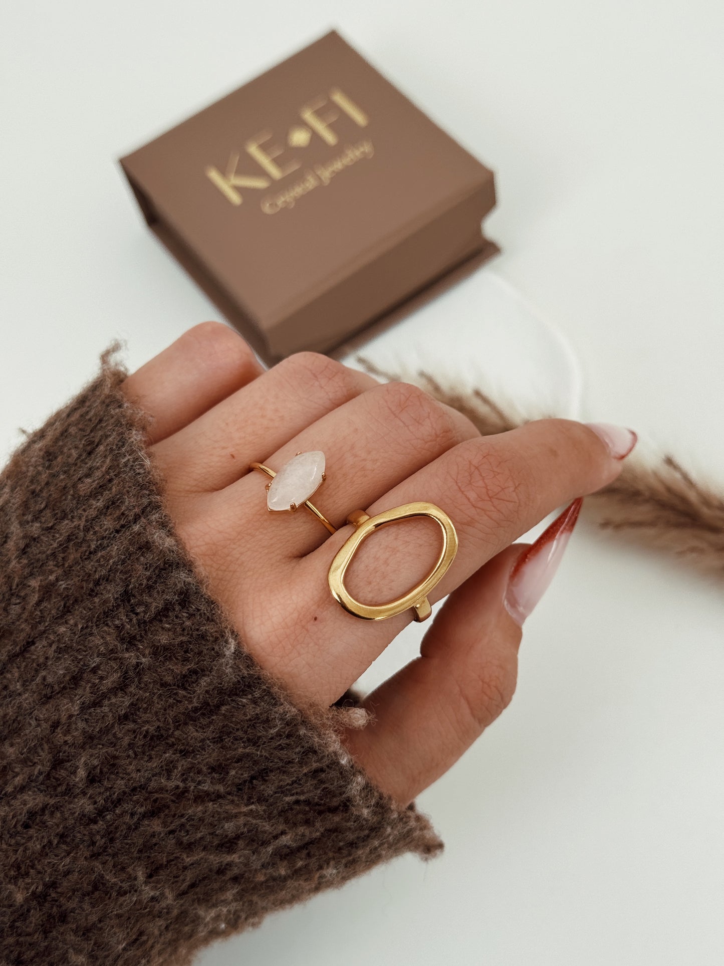 Anel Amor Suave ( quartzo rosa )