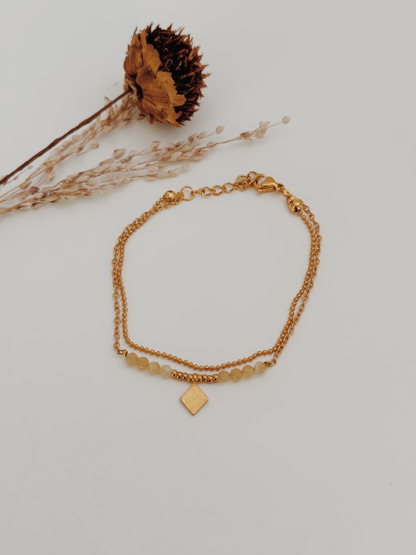 Pulseira dupla Citrino