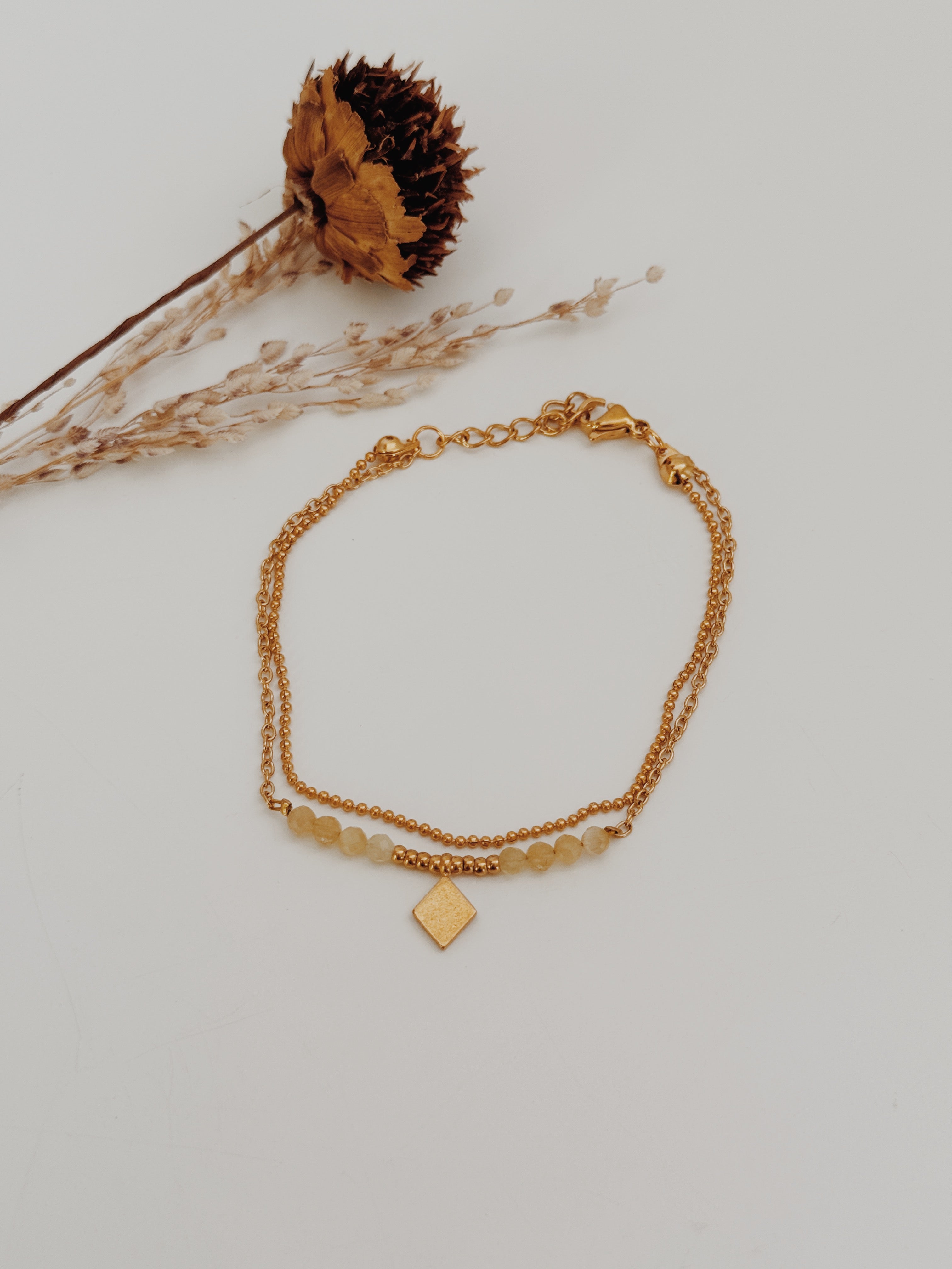 Pulseira dupla Citrino