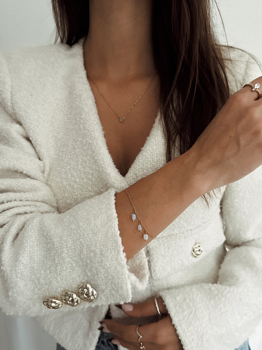 Pulseira Alma Serena ( àgata azul rendada )