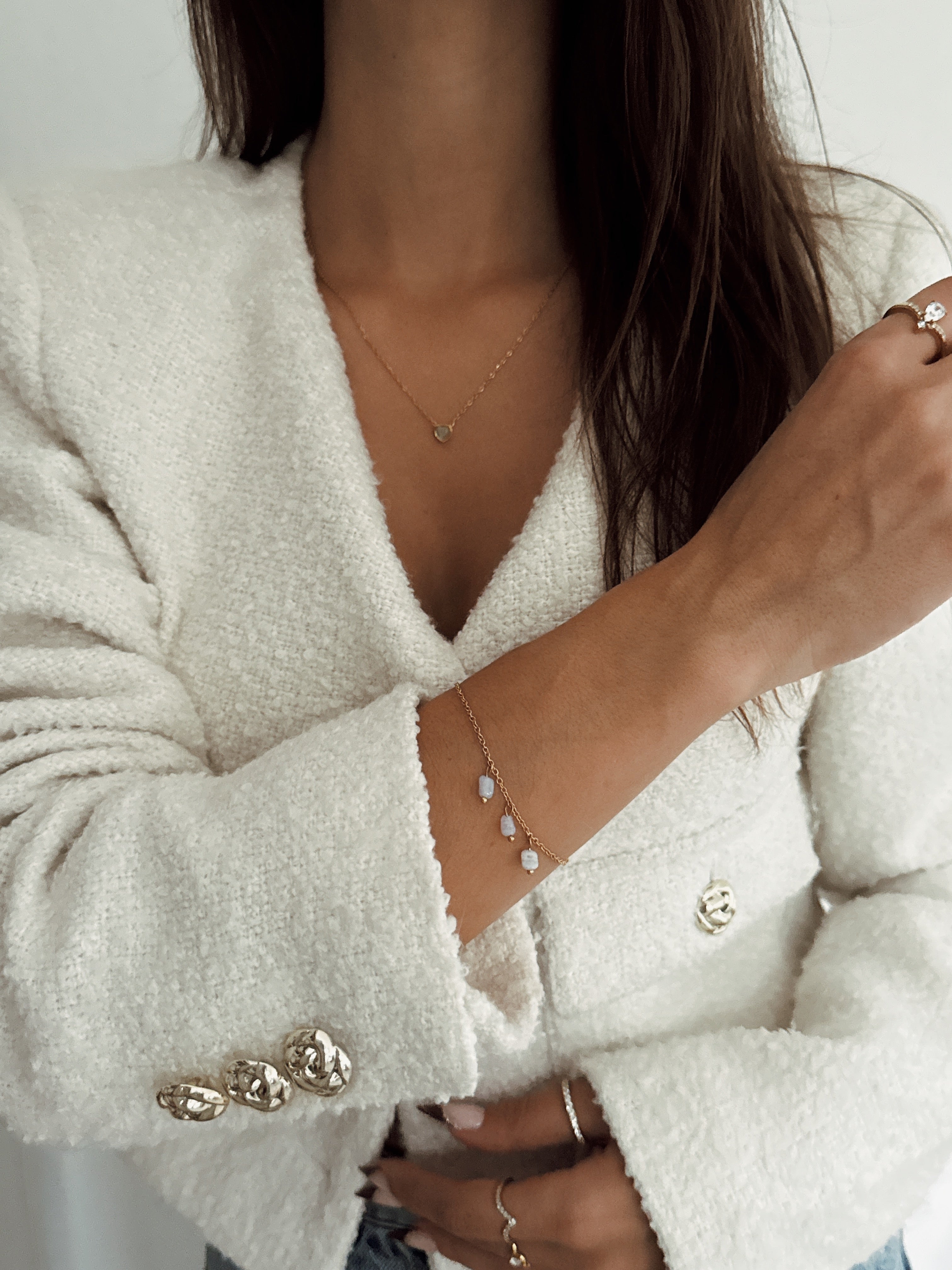 Pulseira Alma Serena ( àgata azul rendada )