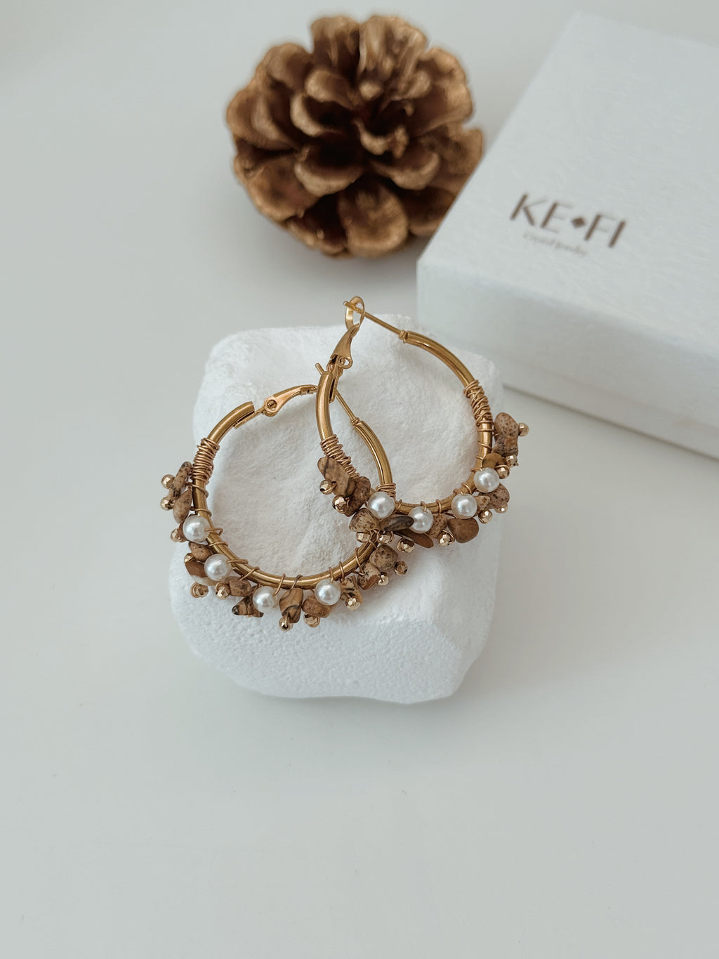 Argolas Boho | Jaspe Paisagem