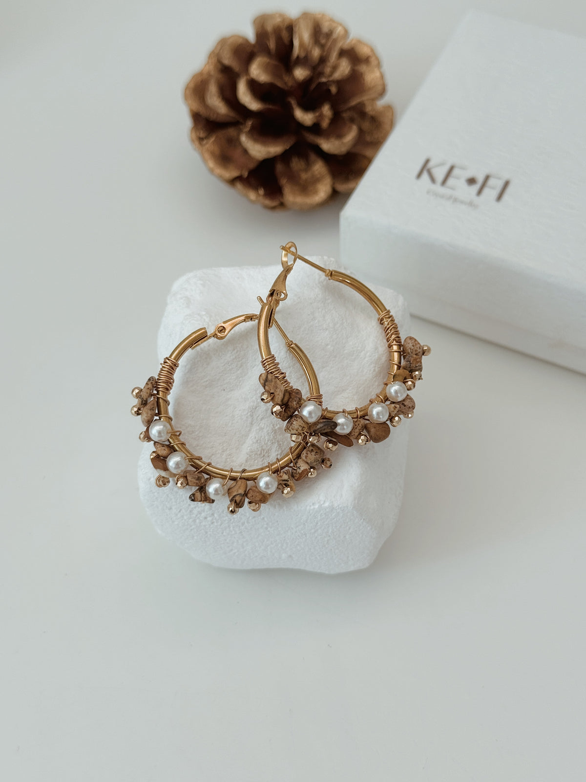 Argolas Boho | Jaspe Paisagem