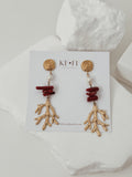 Brincos Coral | Jaspe Vermelho