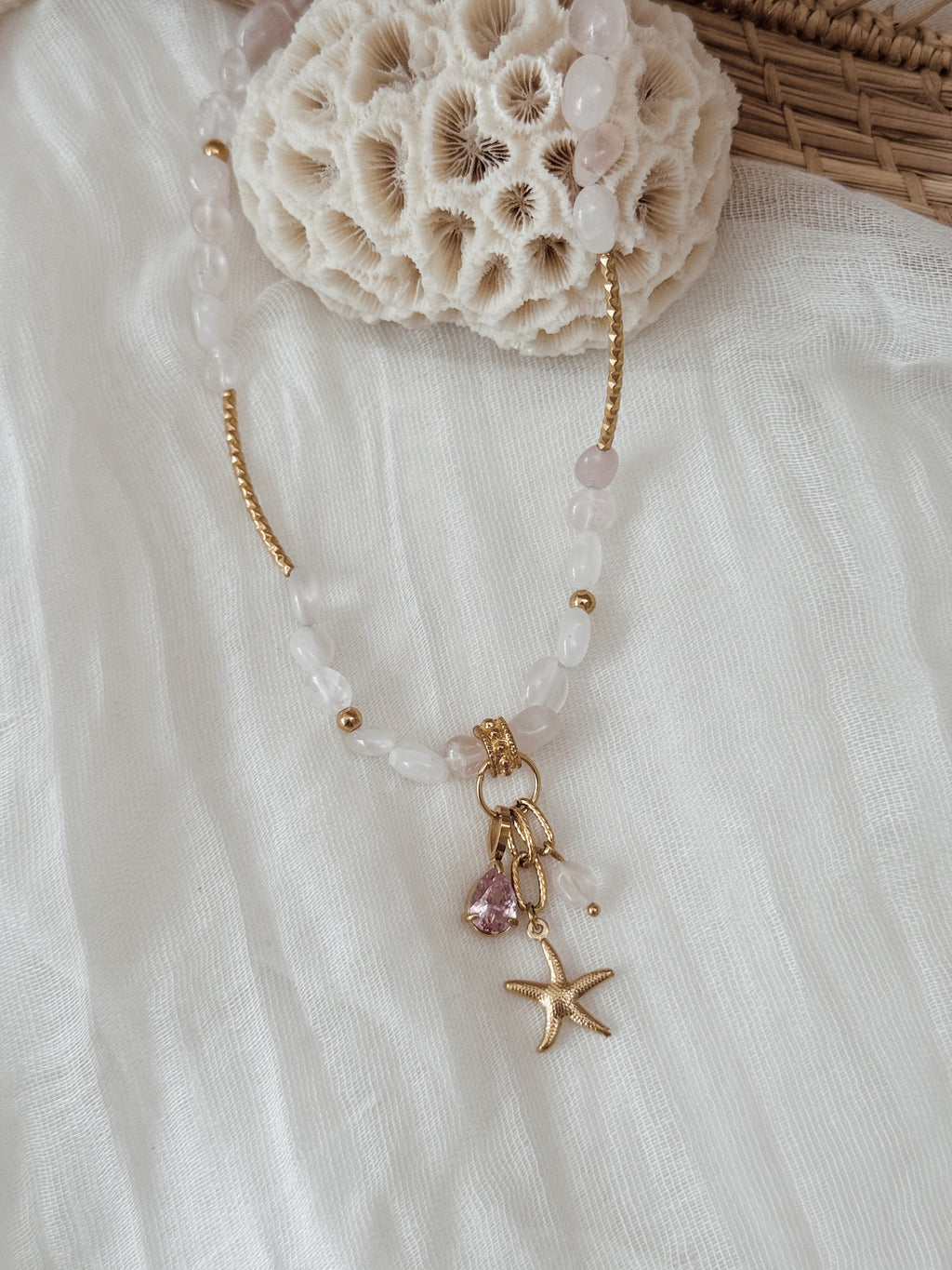 Colar Summer Vibes | quartzo rosa