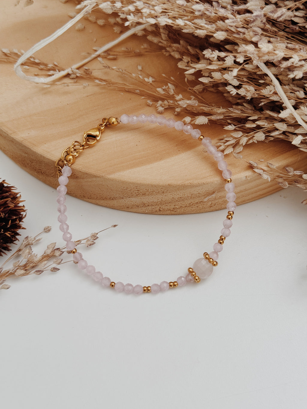 Pulseira Nahara Quartzo Rosa