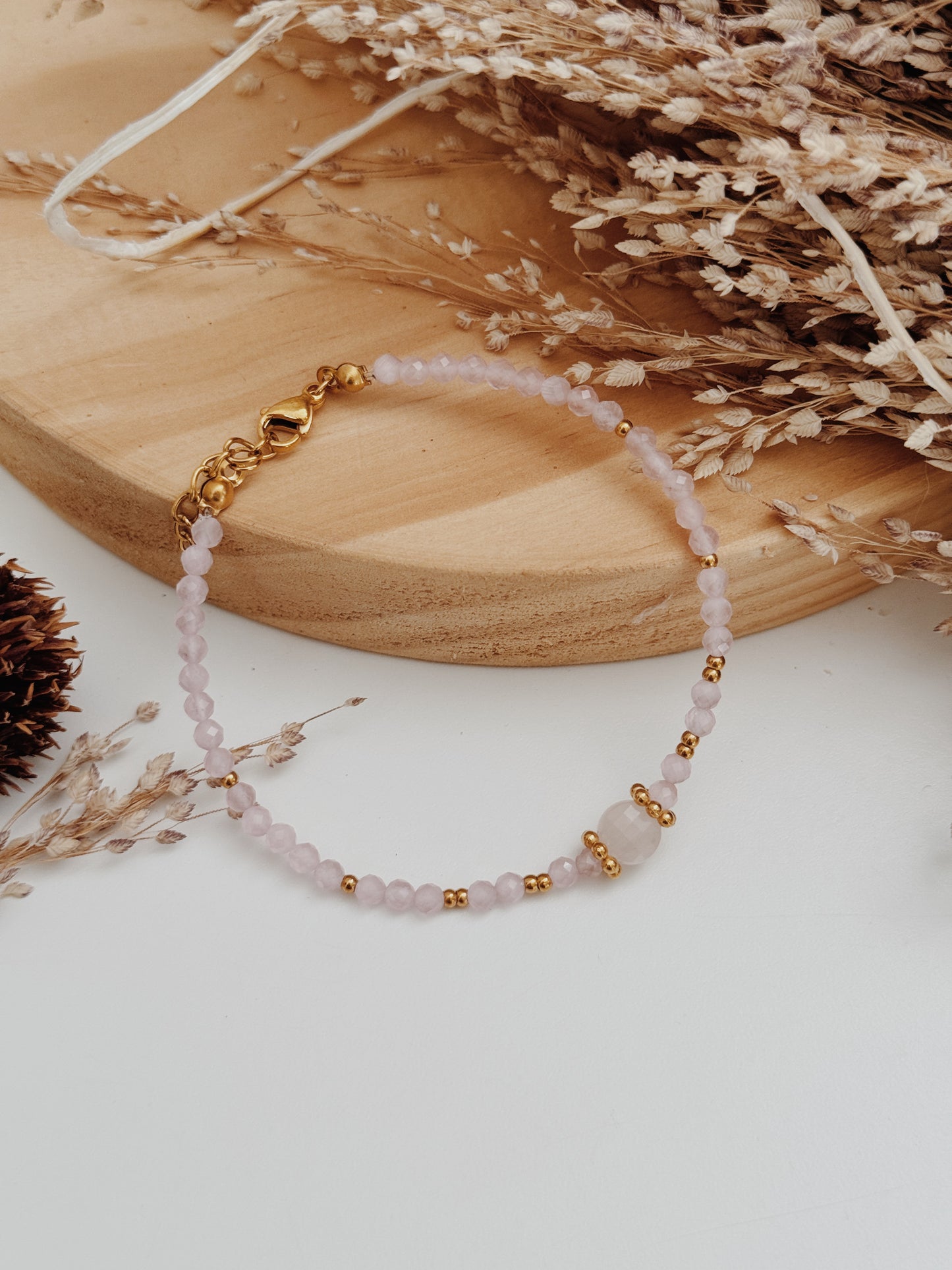Pulseira Nahara Quartzo Rosa