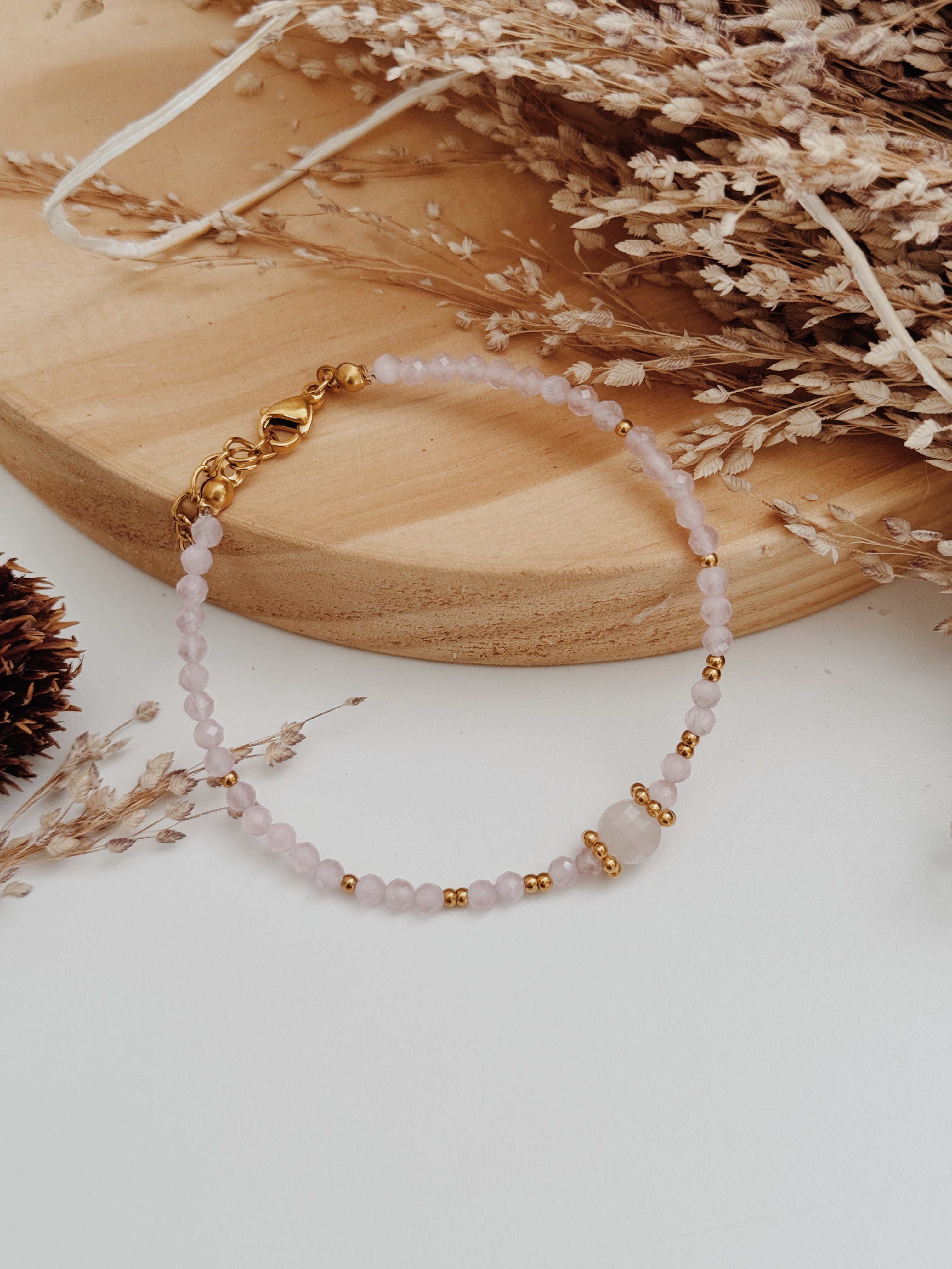 Pulseira Nahara Quartzo Rosa