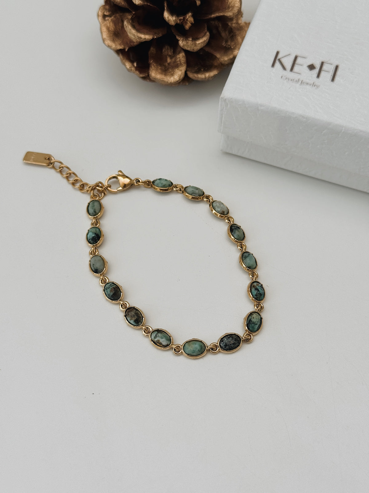 Pulseira Elo dourado | Crisocola