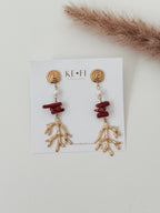 Brincos Coral | Jaspe Vermelho