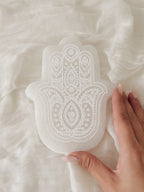 Base Selenite | Mão Hamsá