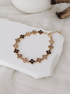Pulseira Golden Clover | champanhe e bordô