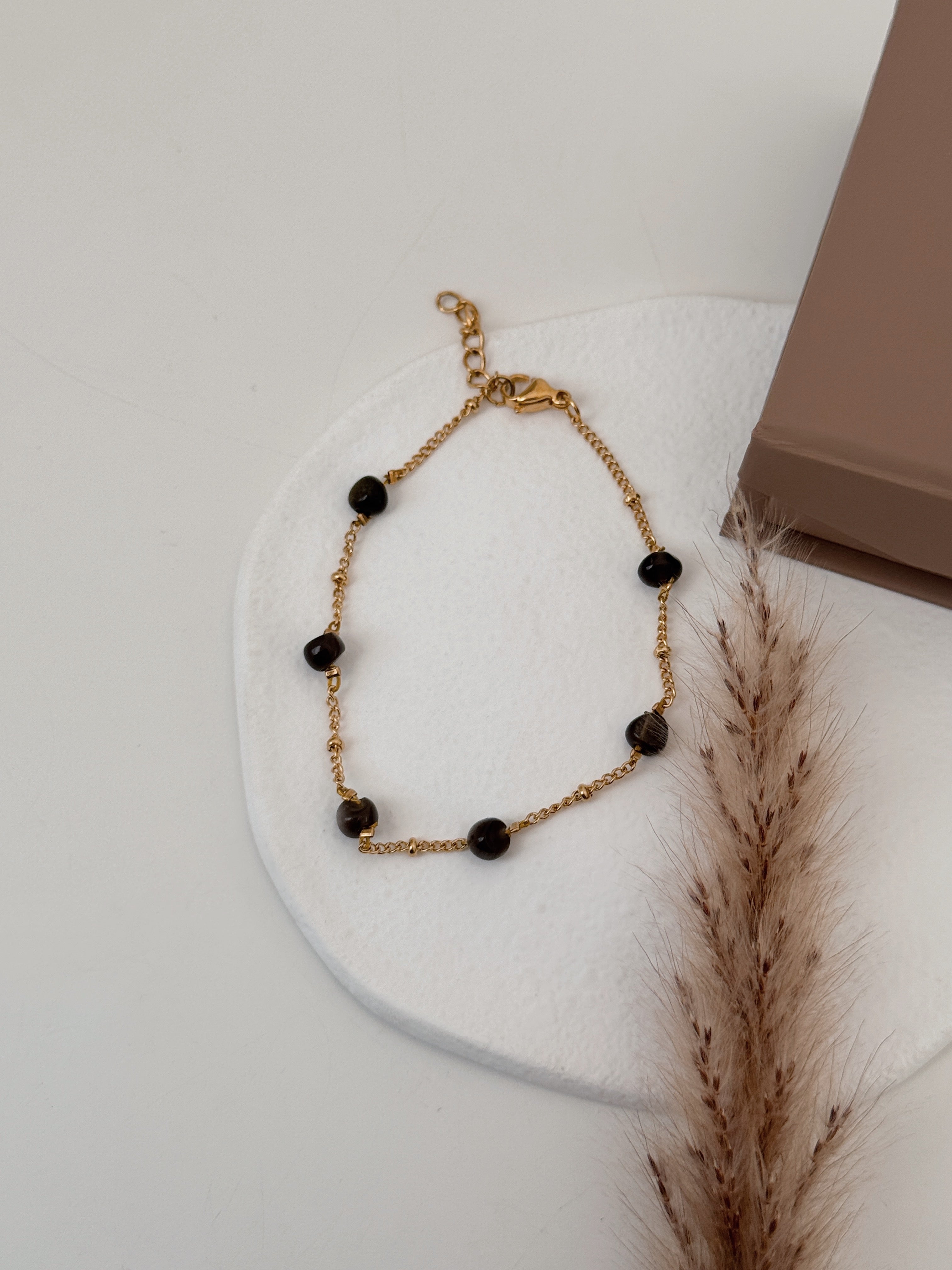 Pulseira Âncora Negra ( obsidiana )