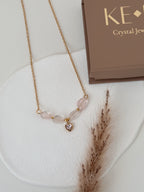 Colar Amor Suave ( quartzo rosa )