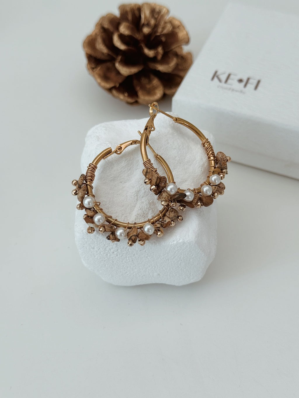 Argolas Boho | Jaspe Paisagem