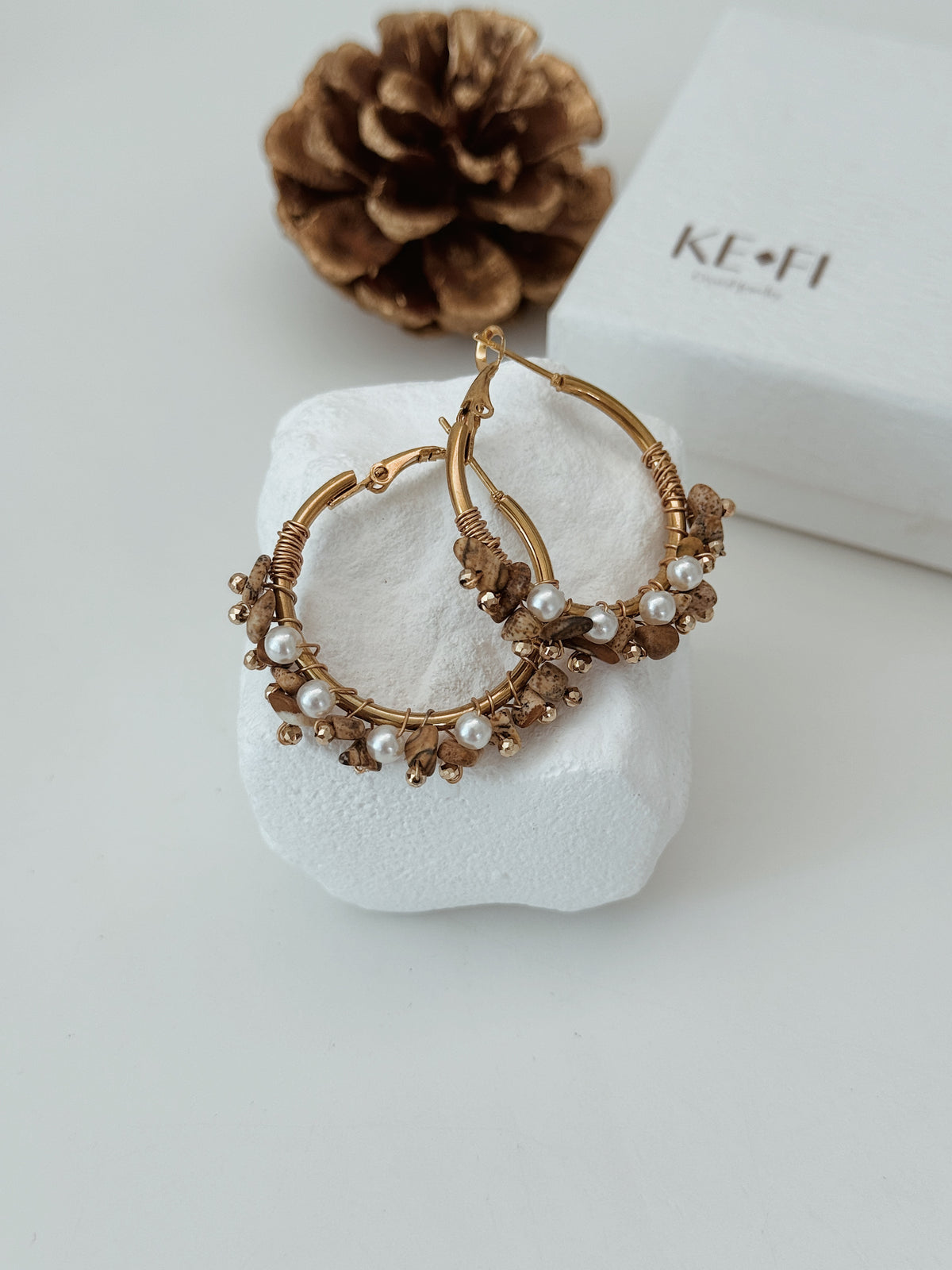 Argolas Boho | Jaspe Paisagem
