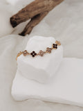 Pulseira Golden Clover | champanhe e bordô