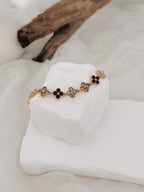 Pulseira Golden Clover | champanhe e bordô